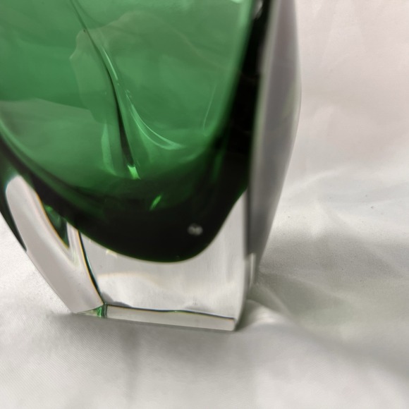 VTG 1997 Royal Gallery 24% Lead Crystal Vase Emerald Green 8" - Picture 5 of 10